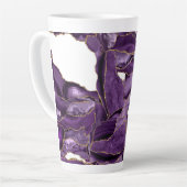 Tasse Latte Porte de parties scintillant violet et or (Angle gauche)