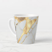Tasse Latte Porte en marbre blanc et or (Angle gauche)