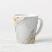 Tasse Latte Porte en marbre blanc et or (Angle droit)
