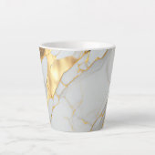 Tasse Latte Porte en marbre blanc et or (Devant)