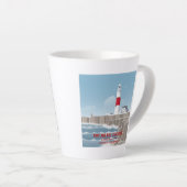 Tasse Latte Portland Bill Lighthouse (Angle droit)