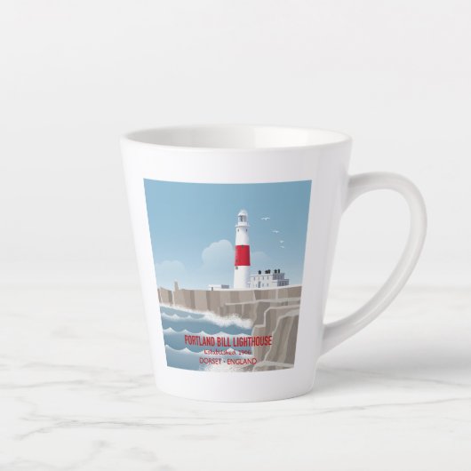 Tasse Latte Portland Bill Lighthouse (Droite)