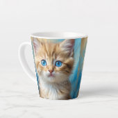Tasse Latte Portrait de chat adorable (Angle gauche)