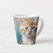 Tasse Latte Portrait de chat adorable (Angle droit)