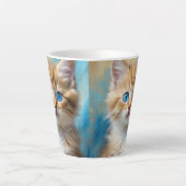 Tasse Latte Portrait de chat adorable (Devant)