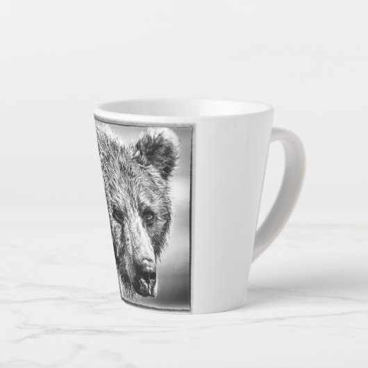 Tasse Latte Portrait d'ours grizzli (Angle droit)