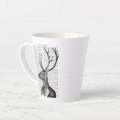 Tasse Latte Portrait noir et blanc de cerfs (Angle gauche)