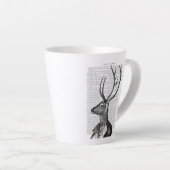 Tasse Latte Portrait noir et blanc de cerfs (Angle droit)