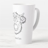 Tasse Latte Portrait personnalisé Scottish Highland Cow Sketch (Angle droit)