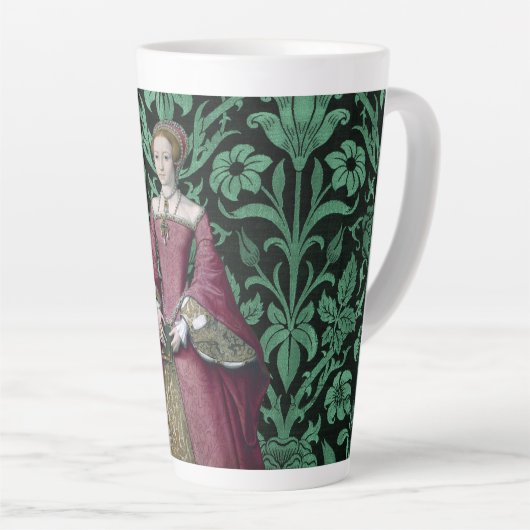 Tasse Latte Portrait Princesse Elizabeth Tudor, Reine (Angle droit)