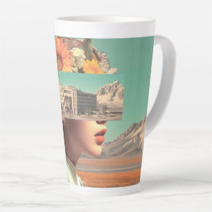 Tasse Latte Portrait surréaliste avec paysage architectural