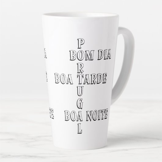 Tasse Latte Portugal Bom Dia Boa Tarde Boa Noite Café blanc (Angle droit)