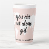 Tasse Latte Positif Vous N'Êtes Pas Seul Citation Motivation F (Devant)