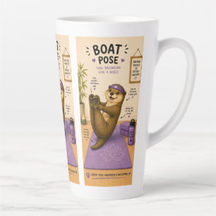 Tasse Latte Position de bateau totalement relaxante, lilas fon