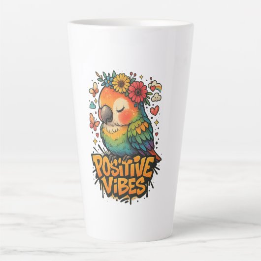 Tasse Latte “Positive Vibes” Parrot (Devant)