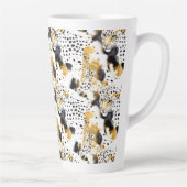 Tasse Latte Poster de animal Léopards d'or jaune noir (Droite)