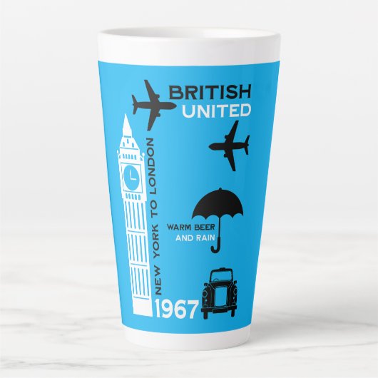 Tasse Latte Poster Nostalgalic Retro Airline (Devant)