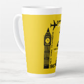 Tasse Latte Poster Nostalgalic Retro Airline (Angle gauche)