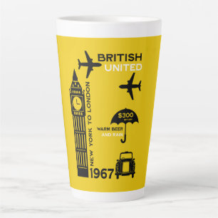 Tasse Latte Poster Nostalgalic Retro Airline