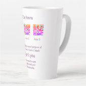 Tasse Latte Pot de collecte de dons ajoutez votre nom de code (Angle droit)