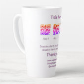 Tasse Latte Pot de collecte de dons ajoutez votre nom de code (Angle gauche)