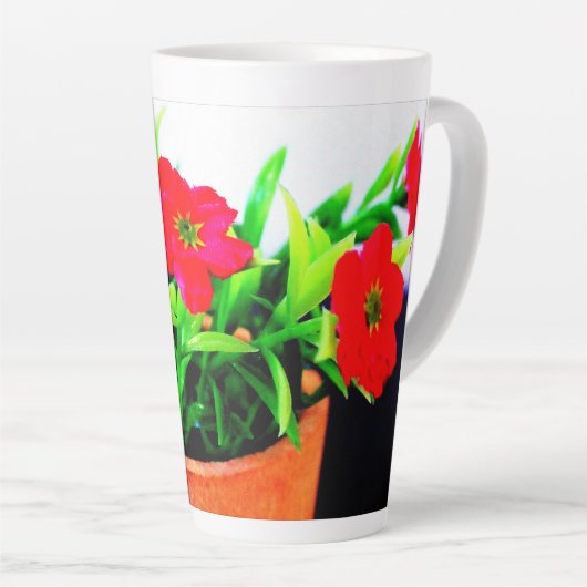 Tasse Latte Pot de fleurs (Angle droit)