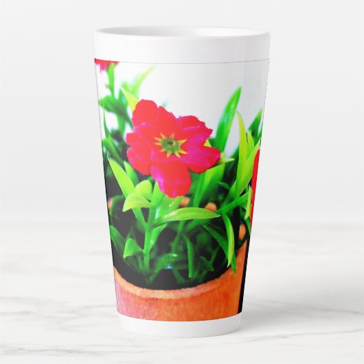 Tasse Latte Pot de fleurs (Devant)