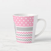 Tasse Latte Pot rose Gris Poka Chevron (Droite)