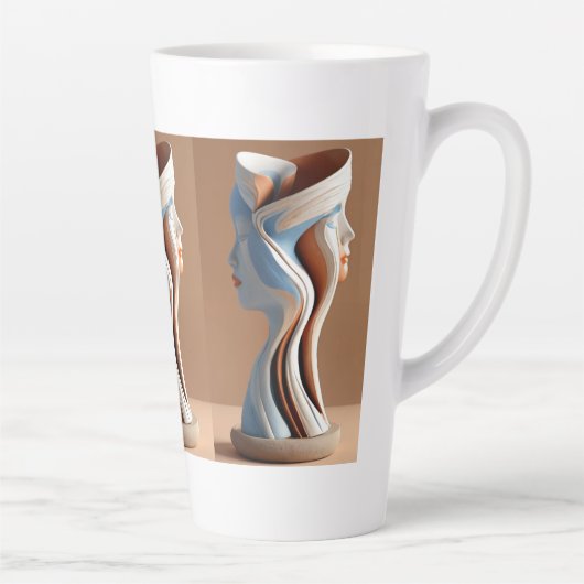Tasse Latte Poterie Abstraite (Droite)