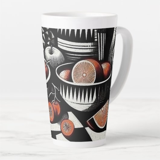 Tasse Latte Poterie géométrique (Angle droit)