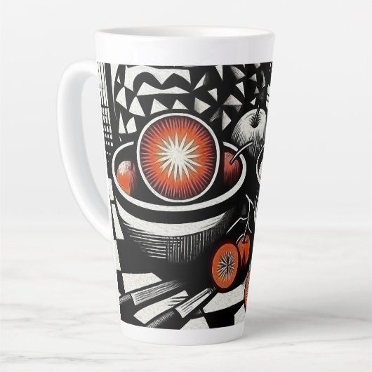 Tasse Latte Poterie géométrique (Angle gauche)