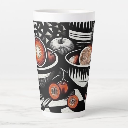 Tasse Latte Poterie géométrique (Devant)