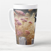 Tasse Latte Poulet perché sur la clôture (Angle gauche)