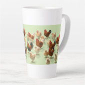 Tasse Latte Poulet sur fond vert clair (Angle droit)