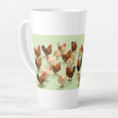 Tasse Latte Poulet sur fond vert clair (Angle gauche)