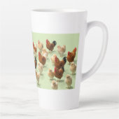Tasse Latte Poulet sur fond vert clair (Droite)