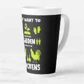 Tasse Latte Poulets Et Jardinage (Angle droit)