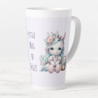 Poupée Licorne Kawaii Pastel avec Panier de Fleurs