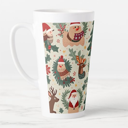 Tasse Latte Poussettes de Noël pour les enfants (Gauche)