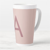 Tasse Latte Poussière d'or rose Monogramme moderne Lettre init (Angle droit)