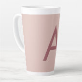 Tasse Latte Poussière d'or rose Monogramme moderne Lettre init (Angle gauche)
