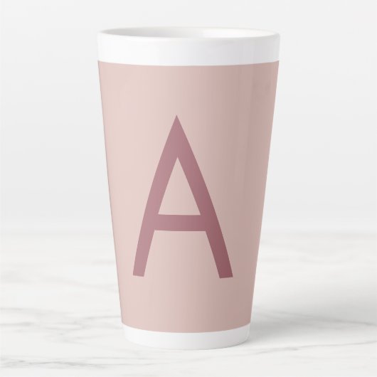 Tasse Latte Poussière d'or rose Monogramme moderne Lettre init (Devant)
