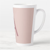 Tasse Latte Poussière d'or rose Monogramme moderne Lettre init (Droite)