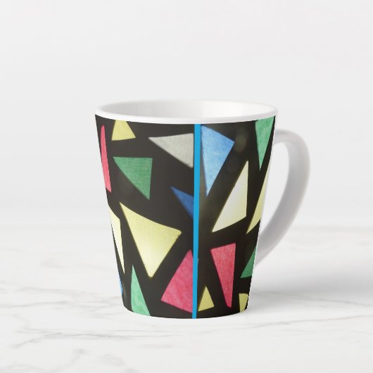 Tasse Latte Poussière Motif En Verre Tiré. Musique en latte bl (Angle droit)