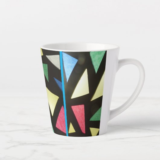 Tasse Latte Poussière Motif En Verre Tiré. Musique en latte bl (Droite)