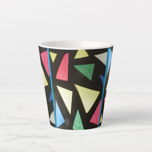 Tasse Latte Poussière Motif En Verre Tiré. Musique en latte bl (Devant)