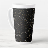Tasse Latte Poussière Parties scintillant or sur noir (Angle gauche)