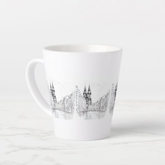 Tasse Latte Prague vintage (Angle gauche)