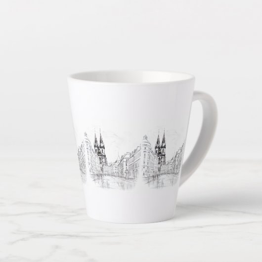 Tasse Latte Prague vintage (Angle droit)