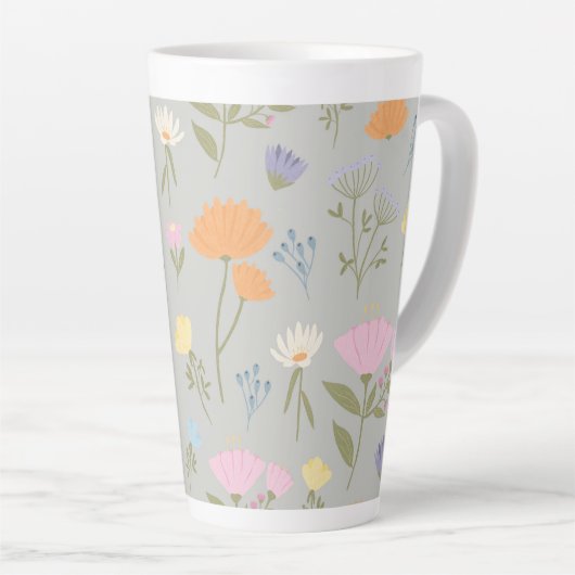 Tasse Latte Prairie colorée sur gris (Angle droit)